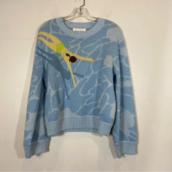 House of Sunny Blue Swimmer Sweater - Picture 3 of 10